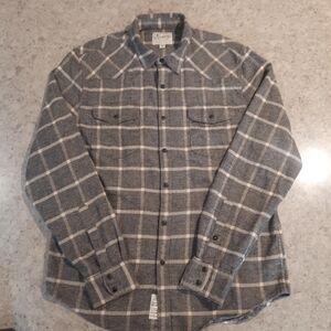 Lucky Brand Saturday Stretch Flannel Plaid Snap Front Shirt ~ Men's Medium